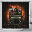 Pennywise And Friends Halloween Moonlight Shower Curtain Nearkii