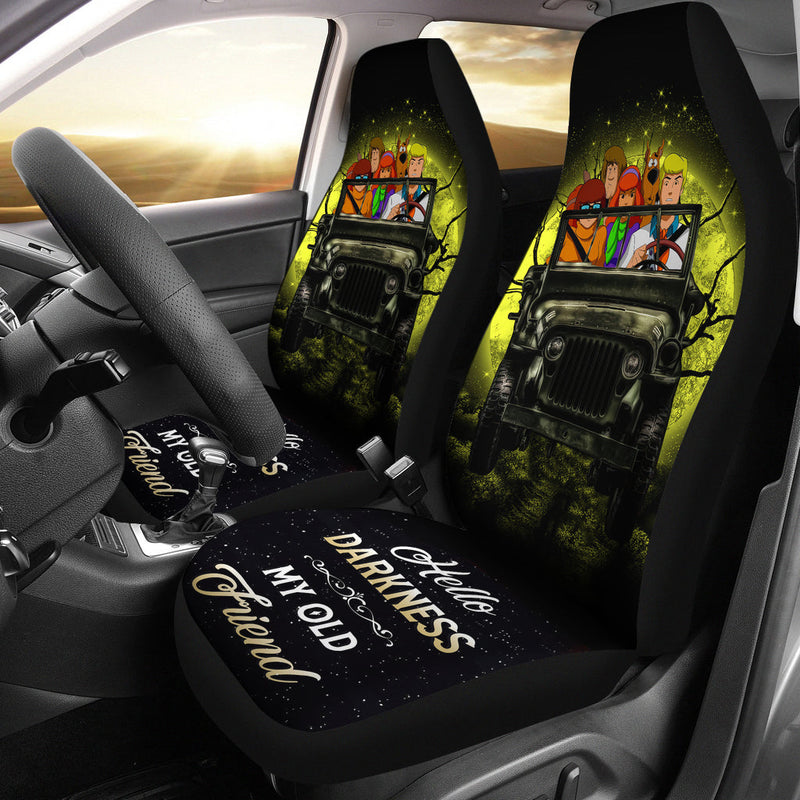 Scooby Doo Funny Drive Ride Jeep Moonlight Halloween Premium Custom Car Seat Covers Decor Protectors Nearkii