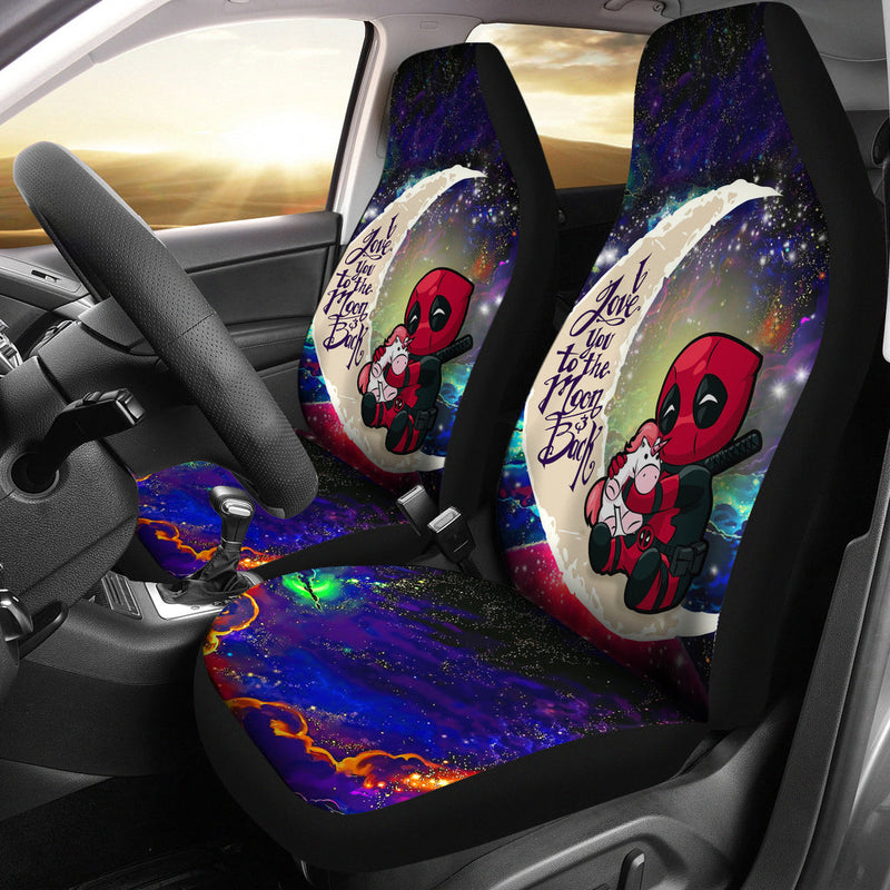 Chibi Deadpool Unicorn Toy Love You To The Moon Galaxy Car Seat Covers Nearkii