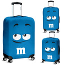 M&M Chocolate Blue Luggage Cover Suitcase Protector Nearkii