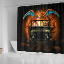 Charizard Charmender Drive Jeep Moonlight Halloween Funny Shower Curtain Nearkii