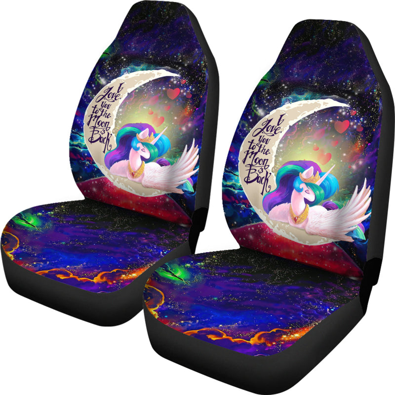 Beauty Unicorn Love You To The Moon Galaxy Premium Custom Car Seat Covers Decor Protectors Nearkii