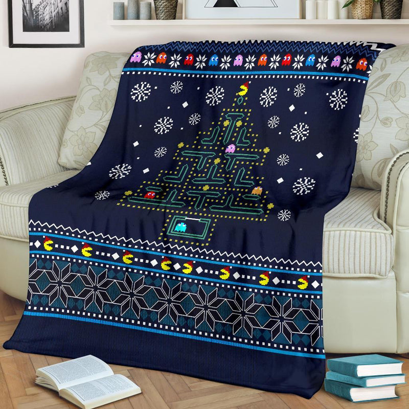 Pacman Ugly Christmas Custom Blanket Home Decor Nearkii