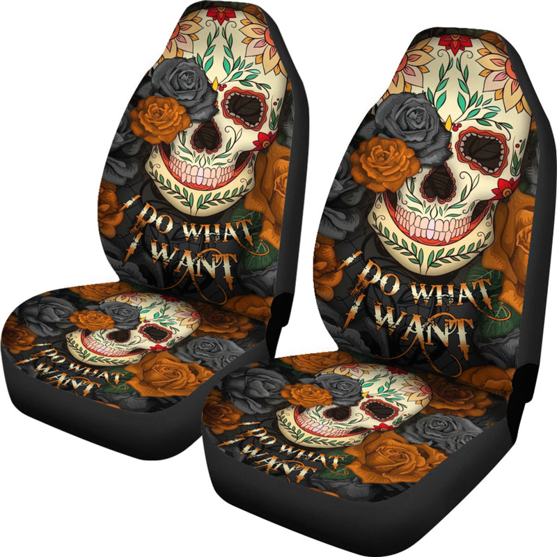 Skull Mandala I Do What I Want Car Seat Cover Nearkii