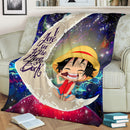 Luffy One Piece Love You To The Moon Galaxy Premium Blanket Nearkii