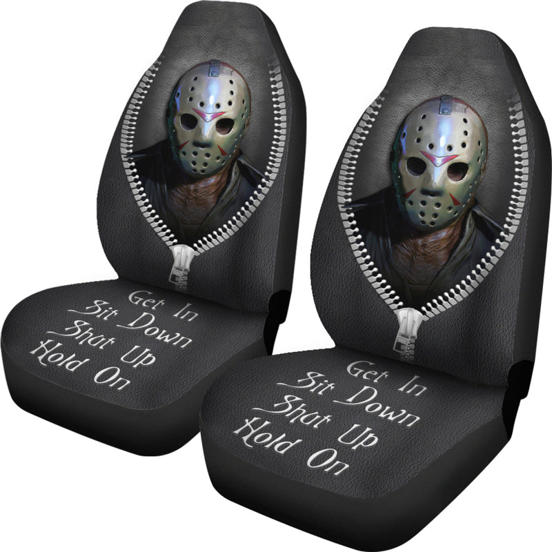 Jackson Friday The 13th Horror Get In Sit Down Shut Up And Hold On Car Zipper Car Seat Covers Nearkii