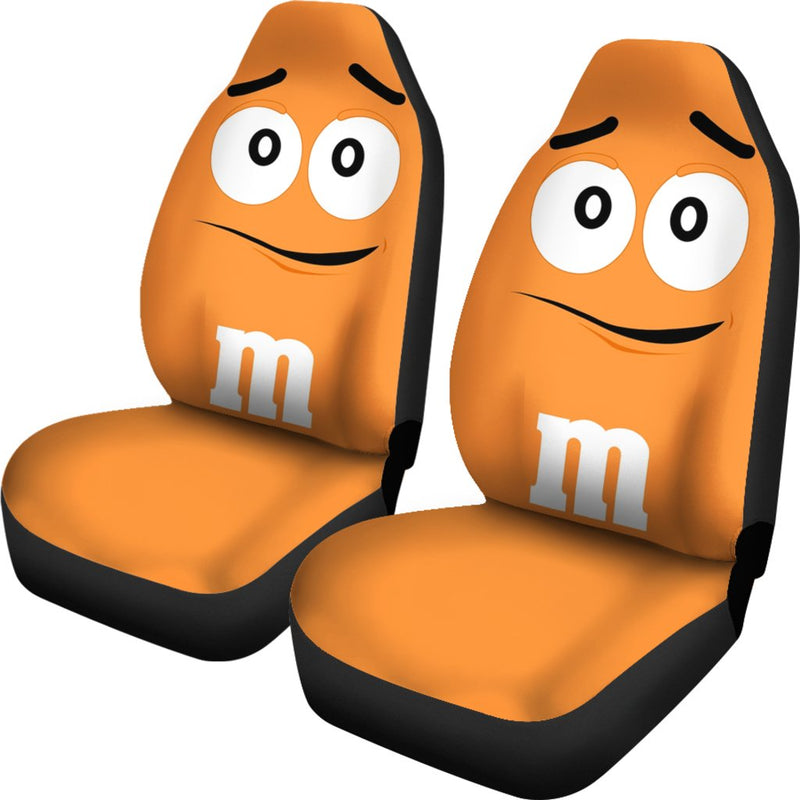 M&M Orange Chocolate Premium Custom Car Seat Covers Decor Protectors Nearkii