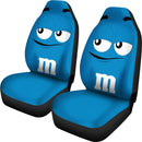 M&M Blue Chocolate Premium Custom Car Seat Covers Decor Protectors Nearkii