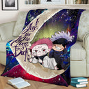 Jujutsu Kaisen Gojo Sakuna Chibi Anime Love You To The Moon Galaxy Premium Blanket Nearkii