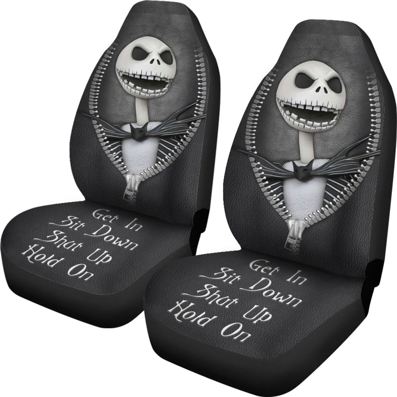 Jack Skellington Nightmare Before Christmas Horror Get In Sit Down Shut Up And Hold On Car Zipper Car Seat Covers Nearkii