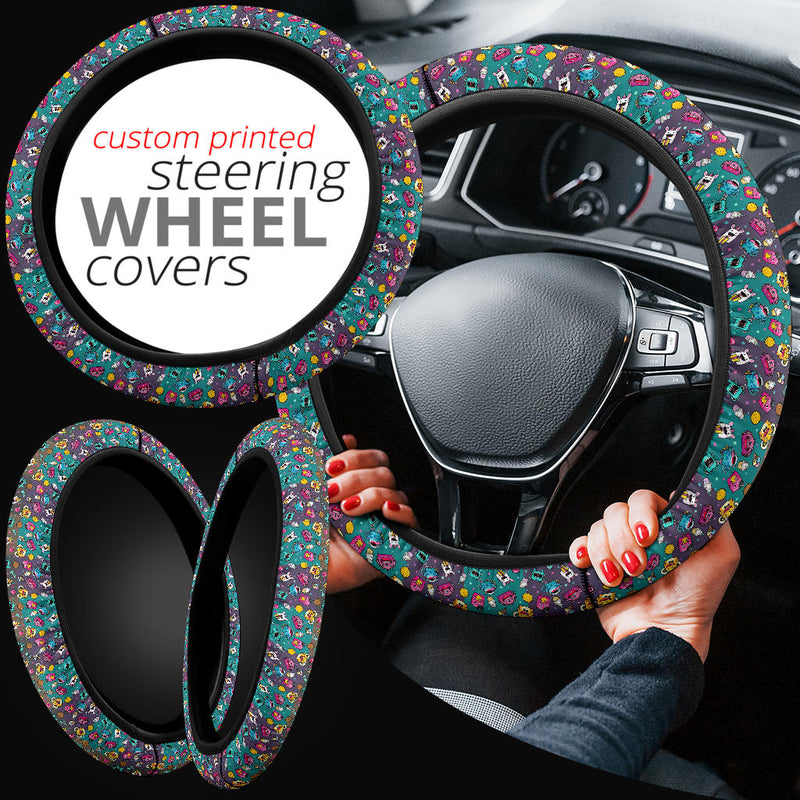 Funny Monters Premium Car Steering Wheel Cover Nearkii