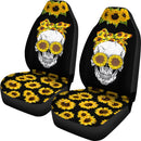 Best Skull Sunflower Floral Flowers Seat Covers Car Decor Car Protector Nearkii