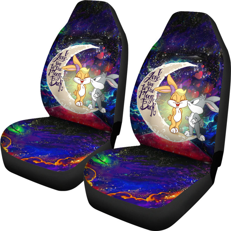 Bunny Couple Love You To The Moon Galaxy Premium Custom Car Seat Covers Decor Protectors Nearkii