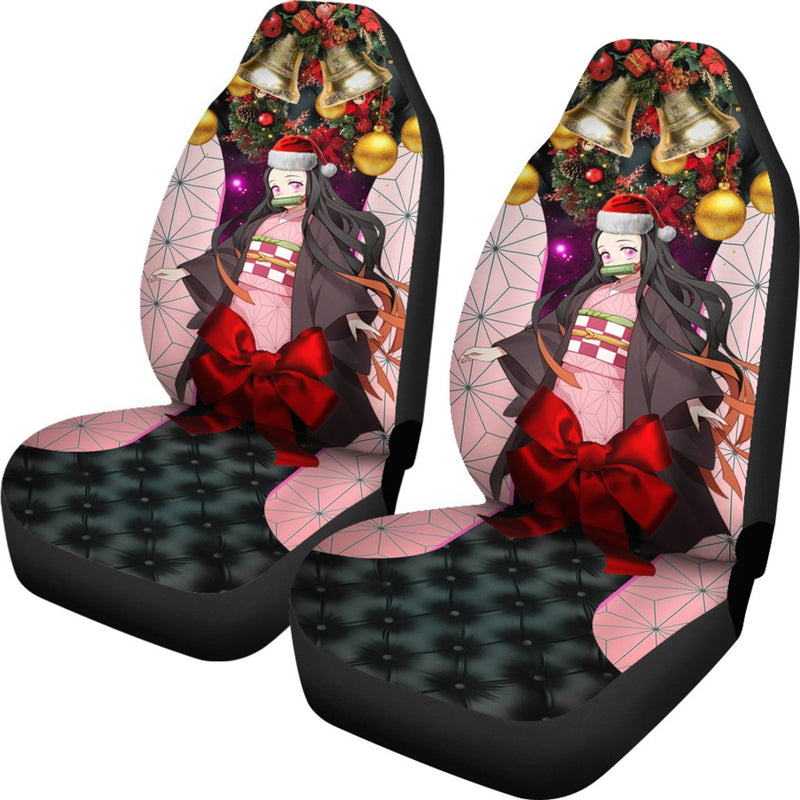 Nezuko Christmas Premium Custom Car Premium Custom Car Seat Covers Decor Protectors Decor Protector Nearkii