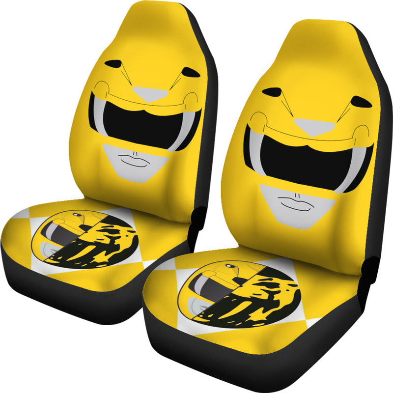 Mighty Morphin Power Rangers Yellow Premium Custom Car Seat Covers Decor Protectors Nearkii