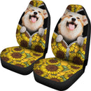 Cute Sunflower Corgi Premium Custom Car Seat Covers Decor Protector