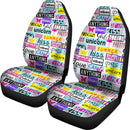 Best Abstract Pattern With Slogan, Grunge Elements Premium Custom Car Seat Covers Decor Protector Nearkii