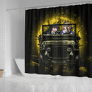 Chainsaw Man Anime Funny Halloween Moonlight Shower Curtain Nearkii