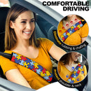 Autism Skin Pattern Premium Custom Car Seat Belt Covers Nearkii