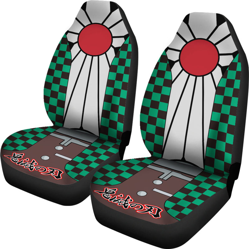 Demon Slayer Tanjiro Kamado Pattern Premium Custom Car Seat Covers Decor Protectors Nearkii