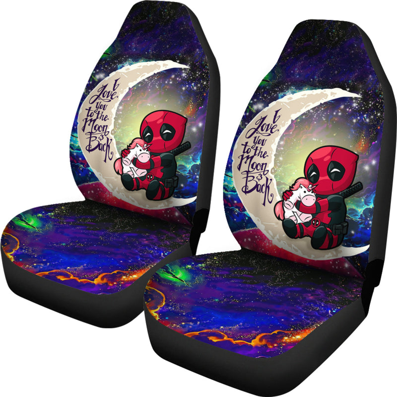 Chibi Deadpool Unicorn Toy Love You To The Moon Galaxy Car Seat Covers Nearkii