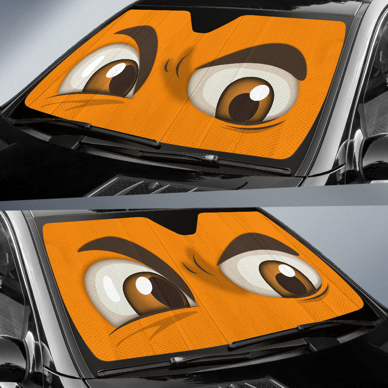 Orange Challenging Cartoon Eyes Car Auto Sun Shades Windshield Accessories Decor Gift Nearkii