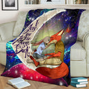 Fox Couple Love You To The Moon Galaxy Premium Blanket Nearkii