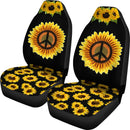 Best Sunflower Peace Sign 1960S 1970S Hippie Premium Custom Car Seat Covers Decor Protector Nearkii