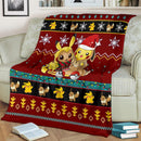Red Gearzime Pokemon Pikachu Ugly Holiday Fleece Blanket Gift For Christmas Amazing Gift Idea Nearkii