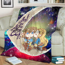 Legend Of Zelda Couple Chibi Couple Love You To The Moon Galaxy Premium Blanket Nearkii