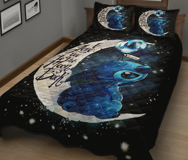 Stitch Love Moon And Back Premium Custom Quilt Bed Sets Nearkii