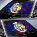 Zenitsu And Nezuko Chibi Demon Slayer Love You To The Moon Galaxy Car Auto Sunshades Nearkii