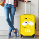 M&M Yellow Chocolate Luggage Cover Suitcase Protector Nearkii