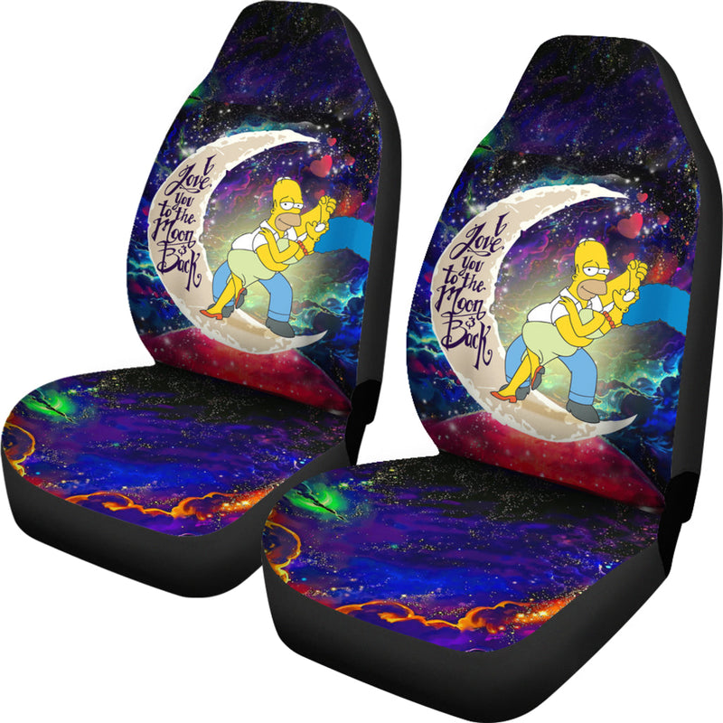 Simpsons Family Love You To The Moon Galaxy Premium Custom Car Seat Covers Decor Protectors Nearkii
