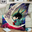 Deku My Hero Academia Anime Love You To The Moon Galaxy Premium Blanket Nearkii