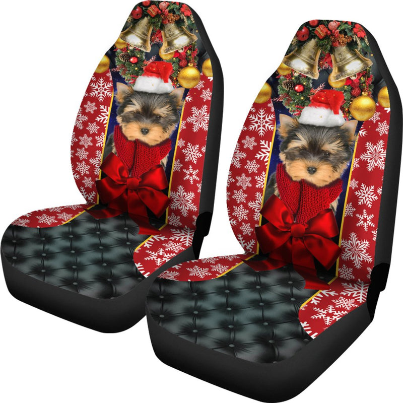 Yorkshire Terrier Puppy Santa Claus Premium Custom Car Premium Custom Car Seat Covers Decor Protectors Decor Protector Nearkii