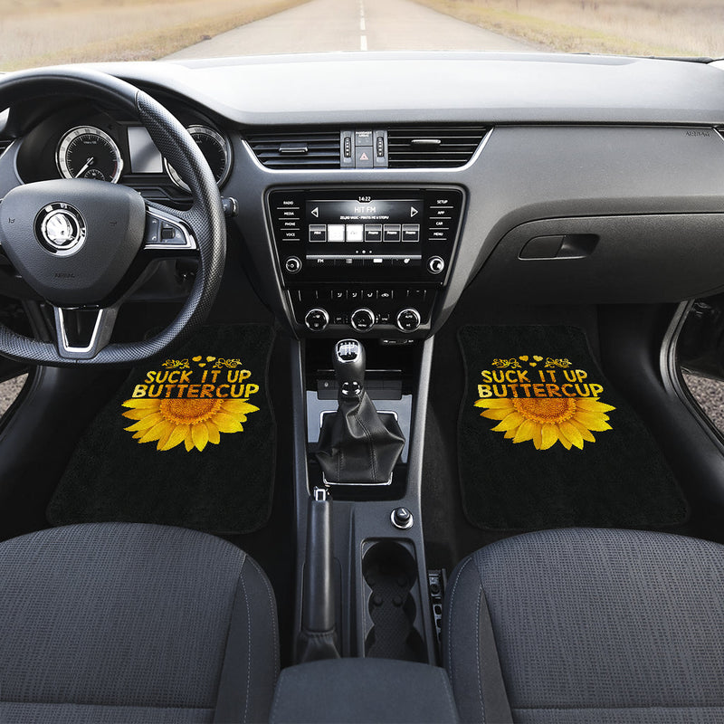Sunflowers Shut It Up Front And Back Car Mats (Set Of 4) Nearkii
