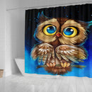 Owl Night Shower Curtain Nearkii
