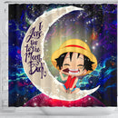 Luffy One Piece Love You To The Moon Galaxy Shower Curtain Nearkii