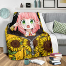 Anya Cute Spy X Family Sunflower Zipper Premium Blanket Nearkii