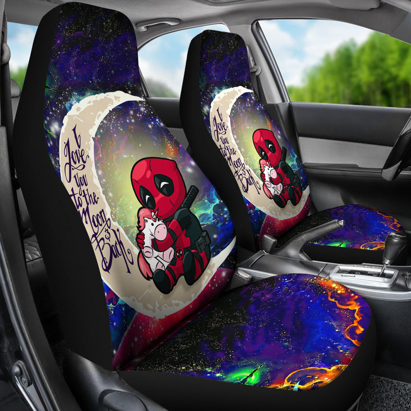 Chibi Deadpool Unicorn Toy Love You To The Moon Galaxy Car Seat Covers Nearkii