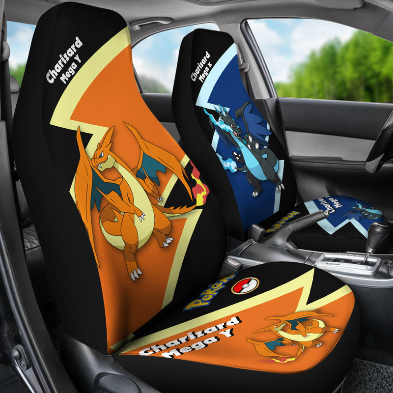 Mega Charizard X And Y Pokemon Premium Custom Car Seat Covers Decor Protectors Nearkii