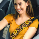 Sunflower Leopard Premium Custom Car Seat Belt Covers Nearkii