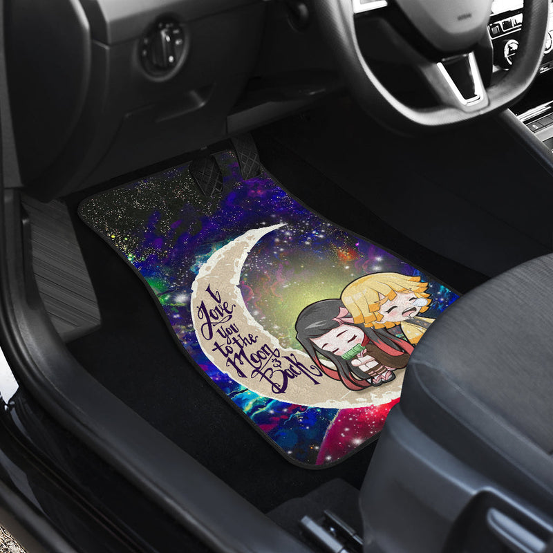 Zenitsu And Nezuko Chibi Demon Slayer Love You To The Moon Galaxy Car Mats Nearkii