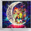 Piplup Turtwig And Chimchar Gen 4 Love You To The Moon Galaxy Shower Curtain Nearkii