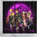 Demon Slayer Team Pink Anime Moonlight Shower Curtain Nearkii