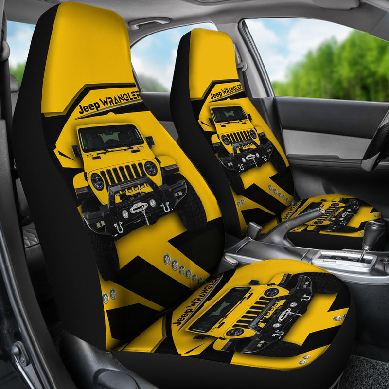 Jeep Yellow Premium Custom Car Seat Covers Decor Protectors Nearkii