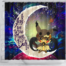 Pikachu Mimikyu Love You To The Moon Galaxy Shower Curtain Nearkii