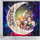 Demond Slayer Team Love You To The Moon Galaxy Shower Curtain Nearkii