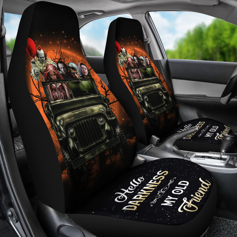 Pennywise Horror Movies Ride Jeep Halloween Moonlight Premium Custom Car Seat Covers Decor Protectors Nearkii